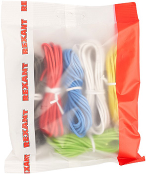 набор проводов автомобильных ПГВА 1 х 0,75 кв.мм CCA - 6 цветов по 3м - упаковка