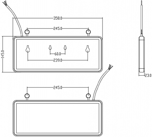 светильник аварийно-эвакуационный SSA-101-1-20 "Эра" - размеры
