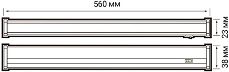 линейный led светильник Jazzway PLED-T5i PL 600 - размеры