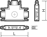 коннектор T-образный для низковольтного накладного шинопровода Jazzway MTR16 - размеры