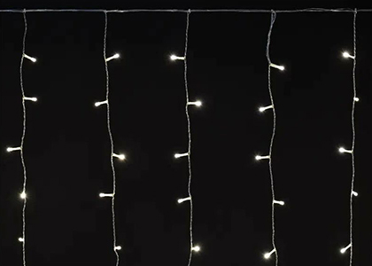 led гирлянда-занавес IEK LGDU201-1-240-L2-T-S-44 - теплый белый цвет свечения
