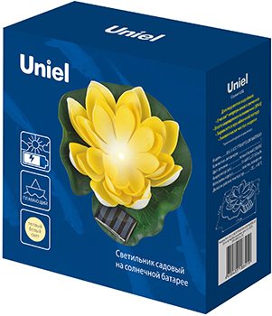 плавающий садовый led светильник Uniel USL-S-827/PT060 Yellow Waterlily - упаковка