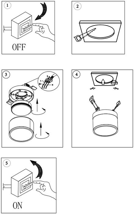 cветильник потолочный встраиваемый Feron HL453 - монтаж и подключение