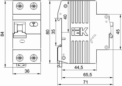АВДТ32 IEK - размеры