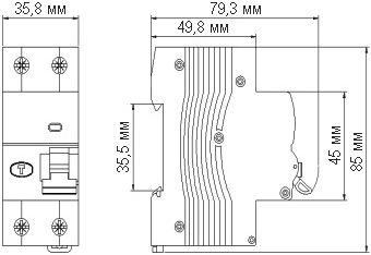 АВДТ DEKraft ДИФ103-6кА - размеры