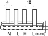 шина соединительная ШС101-2-63 DEKraft - размеры
