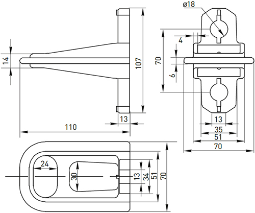 кронштейн анкерный CА1500 EKF - размеры