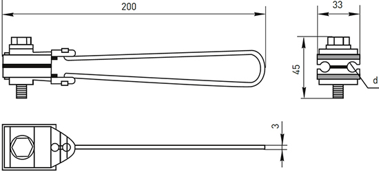зажим анкерный SO157 EKF - размеры