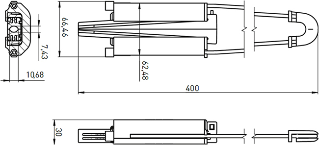 зажим анкерный клиновой PA1000 1x25-35 кв.мм EKF - размеры