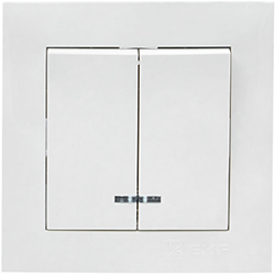 выключатель 2-клавишный EKF EWV10-123-10 "Валенсия" - внешний вид