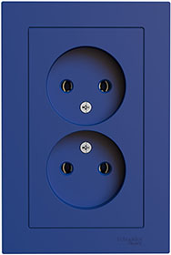 розетка 2-местная Systeme Electric AtlasDesign, аквамарин - внешний вид