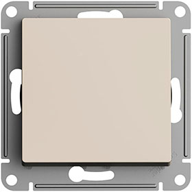выключатель 1-клавишный Systeme Electric AtlasDesign, с самовозвратом, песочный - внешний вид
