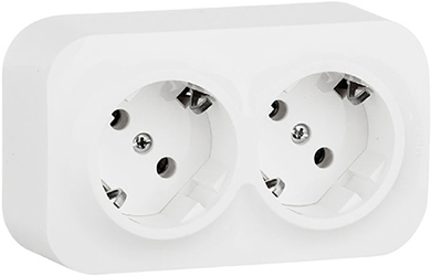 розетка 2-местная Legrand 782233 Quteo с з/к белый - внешний вид