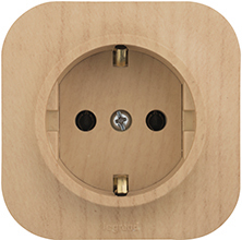 розетка 1-местная Legrand 782271 Quteo с з/к дерево - внешний вид