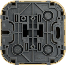 выключатель 1-клавишный Legrand 782260 Quteo дерево - вид с тыльной стороны