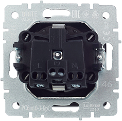розетка 1-местная IEK РСбш10-3-БрС Brite - вид с тыльной стороны