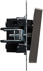 выключатель 2-клавишный IEK ВС10-2-1-БрС Brite - вид сбоку