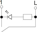 выключатель 1-клавишный IEK Brite с подсветкой - схема электрическая