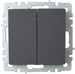 выключатель 2-клавишный проходной IEK ВС10-2-6-БрГ Brite - внешний вид