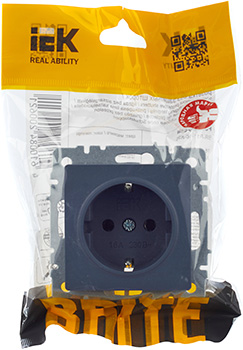 розетка 1-местная IEK РС14-1-0-БрМ Brite - упаковка