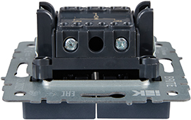 выключатель 2-клавишный IEK ВС10-2-0-БрМ Brite - вид сбоку