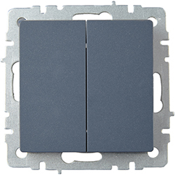 выключатель 2-клавишный проходной IEK ВС10-2-6-БрМ Brite - внешний вид