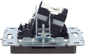 розетка двойная TV+RJ45 IEK РТВ/РК12-БрТБ Brite - вид сбоку