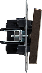 выключатель 2-клавишный IEK ВС10-2-0-БрТБ Brite - вид сбоку