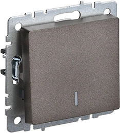 выключатель 1-клавишный IEK ВС10-1-1-БрТБ Brite - внешний вид