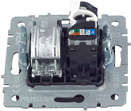 розетка двойная TV+RJ45 IEK РТВ/РК12-БрЧ Brite - вид с тыльной стороны