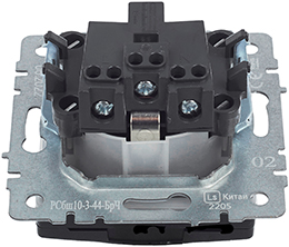 розетка 1-местная IEK РСбш10-3-44-БрЧ Brite - вид с тыльной стороны