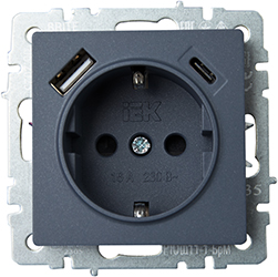 розетка 1-местная IEK РЮш11-1-БрМ Brite - внешний вид