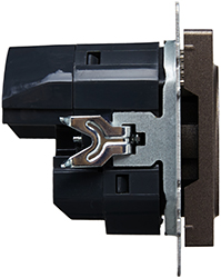 розетка 1-местная IEK РЮш10-2-БрТБ Brite - вид сбоку