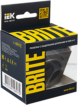 розетка 1-местная IEK РЮш11-1-БрТБ Brite - упаковка
