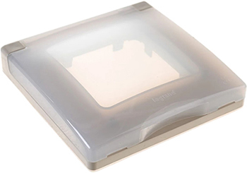 рамка 1-постовая IP44 Legrand Etika 672560 с защитной крышкой - внешний вид