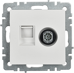 розетка TV+RJ45 IEK РТВ/РК12-БрБ Brite - внешний вид