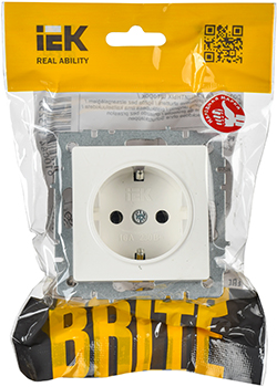 розетка 1-местная IEK РС11-1-0-БрБ Brite - упаковка