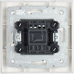 выключатель 1-клавишный IEK ВСР10-1-0-БрБ Brite - вид с тыльной стороны