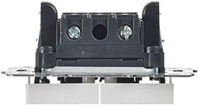 выключатель 2-клавишный IEK ВС10-2-1-БрЖ Brite - вид сбоку