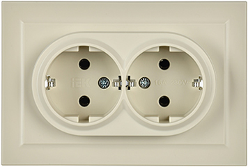 розетка 2-местная IEK РСш12-3-БрКр Brite - внешний вид