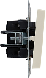 выключатель 2-клавишный IEK ВС10-2-1-БрКр Brite - вид сбоку