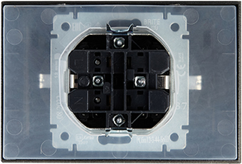 розетка 2-местная IEK РСбш12-3-44-БрШ Brite - вид с тыльной стороны