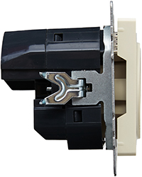 розетка 1-местная IEK РЮш11-1-БрКр Brite - вид сбоку