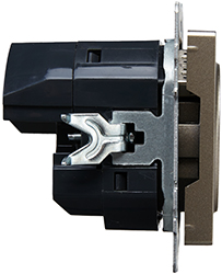 розетка 1-местная IEK РЮш10-2-БрШ Brite - вид сбоку