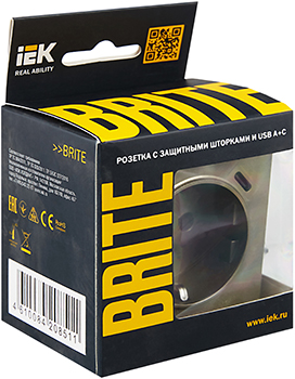 розетка 1-местная IEK РЮш11-1-БрШ Brite - упаковка