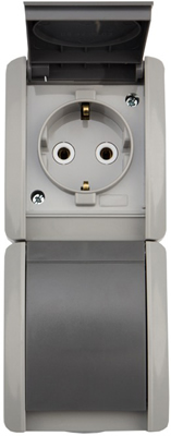 розетка 2-местная вертикальная Kranz KR-78-0616 Industrial - внешний вид