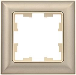 рамка 1-постовая IEK РУ-1-Бр Brite бежевый / шампань - внешний вид