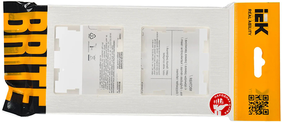 рамка 2-постовая IEK РУ-2-Бр Brite белый рифленый - упаковка