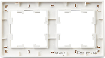 рамка 2-постовая IEK РУ-2-Бр Brite белый рифленый - вид с тыльной стороны