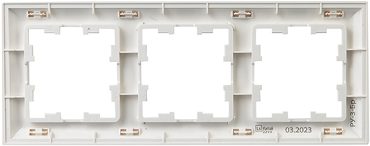 рамка 3-постовая IEK РУ-3-Бр Brite белый / белый - вид с тыльной стороны